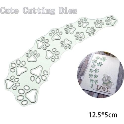 12.5*5cm Dog Paw Metal Cutting Dies Frame Die Cut Craft Embossing Card Making Christmas DIY Card Photo Album Decoration