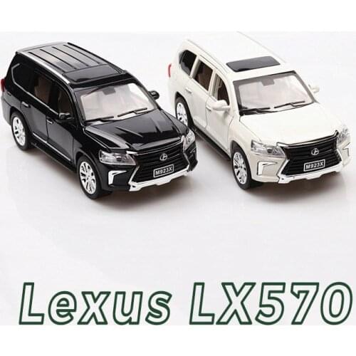 High Quality 1:24 LX570 Alloy Car Model Famous Vehicle Length 20cm W/6 Doors Open Excellent For Light/Sound Design Kids Toys