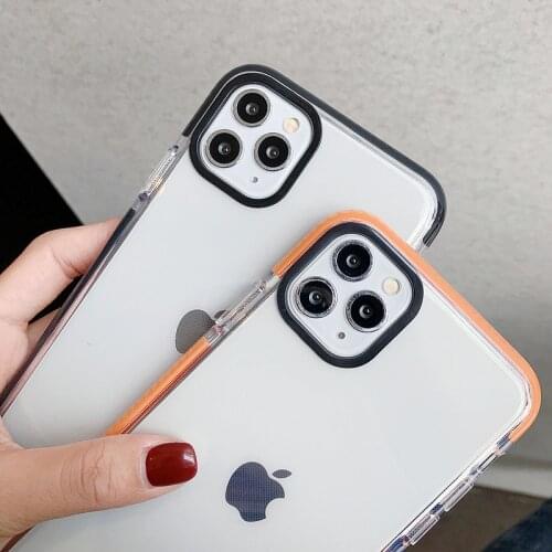 Fashion splice Bumper Shockproof Case For iPhone 6 6s 7 8 Plus X XR XS 11 Pro Max Soft Silonce Back Phone Cover