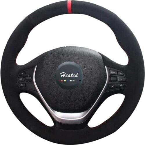 Suede Leather braid on the Steering Wheel Cover for BMW F20 2012-2018 F45 2014-2018 F30 F31 F34 2013-2017 F32 F33 F36