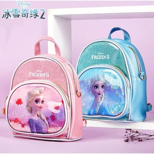 Original Disney Childrens Shoulder Messenger Bag Change Travel Small Bag Frozen Aisha Girl Backpack Kids Bag School Bags