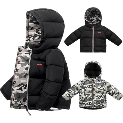 Boys Coat Winter Kids Down Cotton Jacket Childrens Parka for Girl Wearable on Both Sides Children Outerwear Toddler Girl Clothes