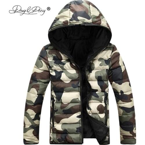 DAVYDAISY Camouflage Parkas Winter Men Jackets Hooded Warm Thicken Brand Fashion Male Jacket Army Green Coat JK063