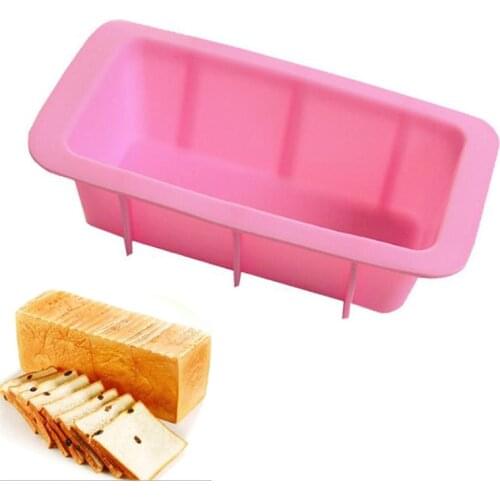 Rectangular Food Grade Silicone Bread Loaf Cake Mold Forms Non Stick Bakeware Baking Pan Oven Rectangle Mould Tray Wholesale
