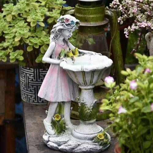 Flower Fairy Solar Lamp Resin Sculpture Garden Statue Landscaping Yard Art Ornament Waterproof Figurines Craft Home Decor Villa