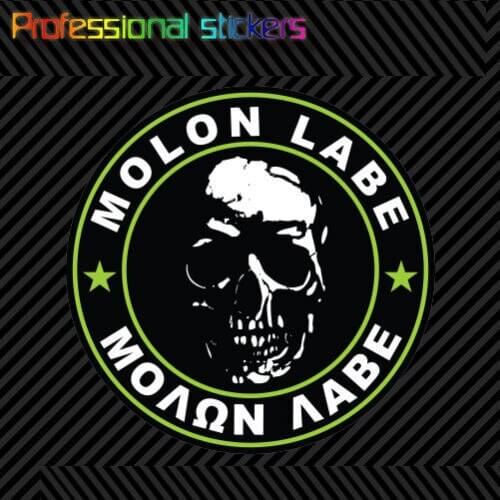 Molon Labe Green Circle Sticker Decal Self Adhesive Vinyl Come Take Them 2A V3a for Car, Laptops, Motorcycles, Office Supplies