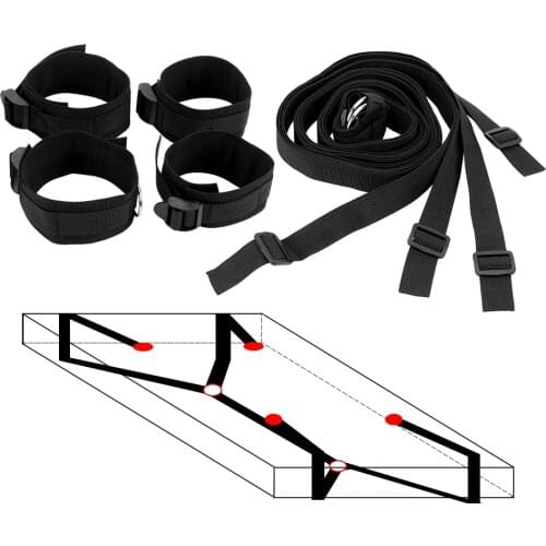 Sexy Lingerie Set Sex Handcuffs SM Bondage Sex Toys for Couple Sexy Hot Erotic Costumes Adult Restraints Bed Mattress