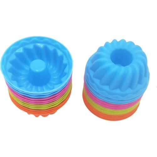 New 12 Pcs Silicone Cake Cupcake Cup Cake Tool Bakeware Baking Silicone Mold Cupcake And Muffin Cupcake For DIY By Colorful cake