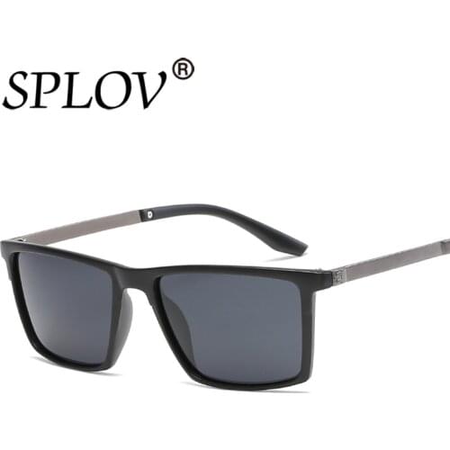 SPLOV Fashion oversize Polarized sunglasses Luxury square sunglasses men brand designer metal Unisex women mirror celebrity