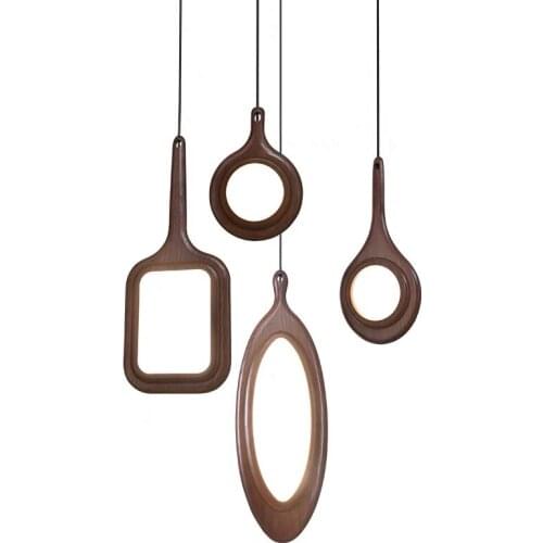 Modern simple wooden Pendant lamps European Personality bar table chandelier art lightings Villa Dining room creative droplights