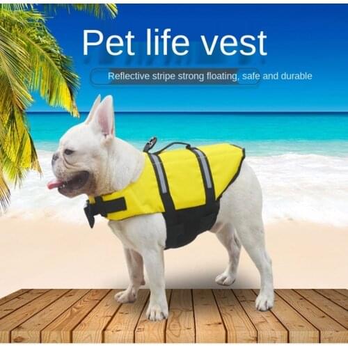 Dog Jacket Dogs Flotation Life Vest with Reflective Stripes Rescue Handle Adjustable Puppy Swimsuit Safety Preserver Dog Clothes