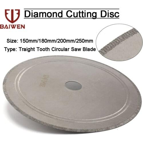 6/7/8/10/12 Inch Super Thin Diamond Circular Saw Blade Traight Tooth Cutting Disc for Cut Jade Discs for Agate Gems Stone Slits