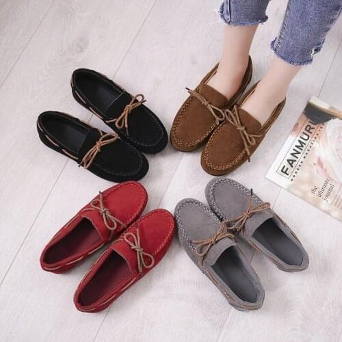 Spring and Autumn Fashion Shoes New Korean Style Flat Bottom Round Bow Bow All-match Peas Shoes Women Shoes for Women