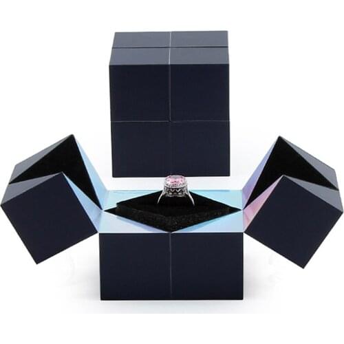 Creative Jewelry Box Rotating Square Magic Cube Ring Box Marriage Jewelry