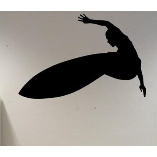 Surfer Silhouette Decal Sticker Wall Cool Sport Ocean Surf Sport Boys Girls Home Decor Vinilos Paredes Mural Vinyl Wall Art A413