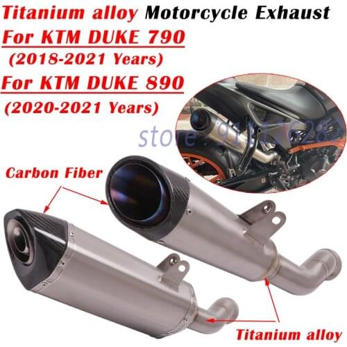 Titanium Alloy Motorcycle Exhaust Escape System Middle Link Pipe Carbon Fiber Muffler For KTM DUKE 790 890 2018 2019 2020 2021