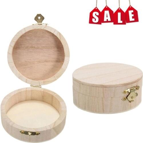 Small Round Wooden Storage Box Handmade Jewelry Organizer Soap Crafts Case Vintage Decorative Natural Craft Jewelry Box Home