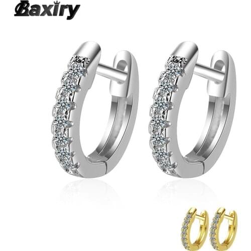 925 Sterling Silver Hoop Earrings Original Designer Crystals Round Gold Huggie Earrings Luxury Fashion Jewelry For Women 2021