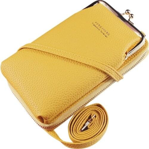 2020 Women Wallet Solid Color Small Shoulder Bag Multi-Function Letter Phone Money Wallets Pocket Bags Clutch Organizer Storage