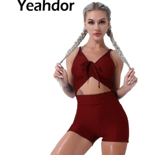 1pcs Women Jacquard Jumpsuit Dancewear Deep V Neck Open Back High Waist Shorts Jumpsuit Bodysuit for Running Gym Yoga Workout