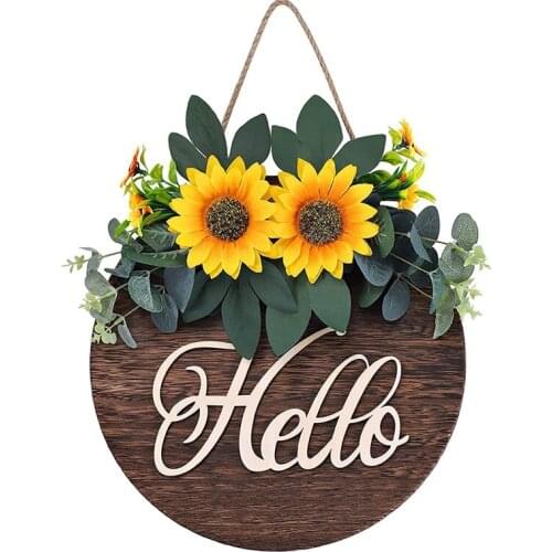 Welcome Sign For Front Door Decor, Hello Sign Welcome Wreaths For Front Door, Rustic Home For Farmhouse Wreath Decors