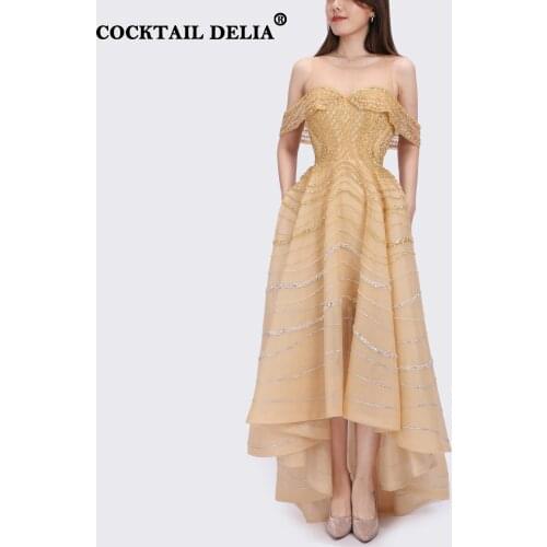 Gold Silver O-Neck Evening Dress Long Luxury 2021 Dubai Elegant Asymmetrical Party Dresses Woman For Weddings Sparkly Beading