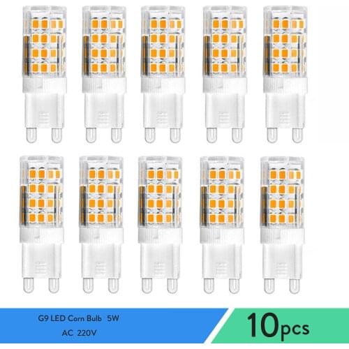 10X Mini G9 LED Corn Bulb Capsule Lights 5W 220V 240V Crystal Ceramics 2835 SMD Cold/Warm White Lamps Replace 45W Halogen Lamp