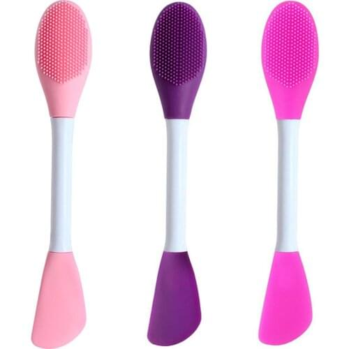 3 Pcs Double-Head Silicone Face Mask Brush Face Applicator Brush Facial Cleansing Brush Pore Cleaner Brush Skin Face Care Tool
