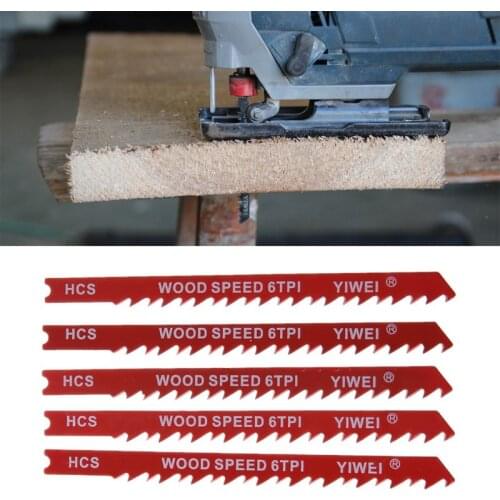 5pcs Durable U-shank High Carbon Steel 6 TPI Reciprocating Saw Blade Cutter For Wood Jig Cutting