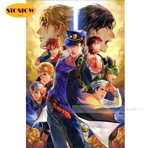 5D DIY Diamond Wall Painting Jojo S Bizarre Pictures Japanese Anime Daimond Embroidery Full Square Drill Cross Stitch Home Decor