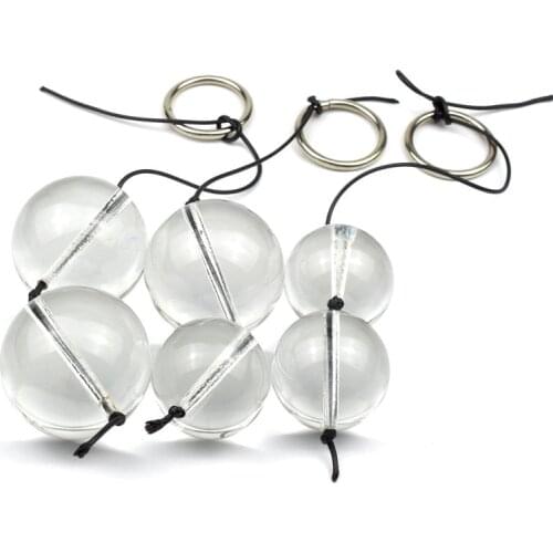 Double Glass Anal Balls Big Anal Beads Glass Butt Plug Vaginal Balls Dilatador Anal Plug Expander Adult Sex Toys For Couples