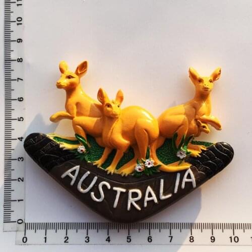 Australia creative tourism commemorative crafts three-dimensional hand-painted kangaroo family magnetic stickers refrigerator s