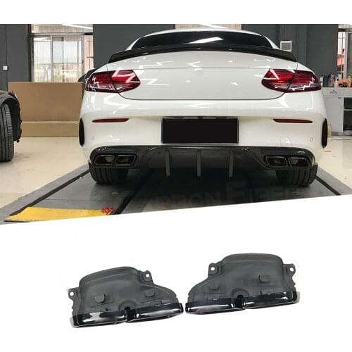 Car Stainless Steel Exhaust Muffler Tips For Mercedes Benz W205 Class C C200 C300 C260 C180 Four Outlet Tailpipe