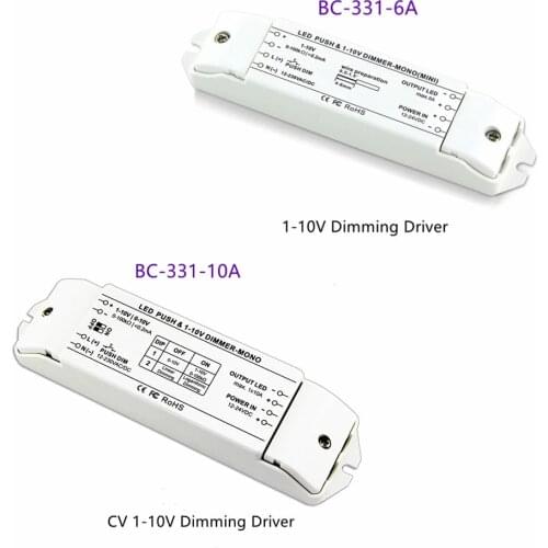 BC-331-6A/10A 6A/10A*1CH LED Dimmer 1-10V to PWM led light dimming controller driver push dimmer controller