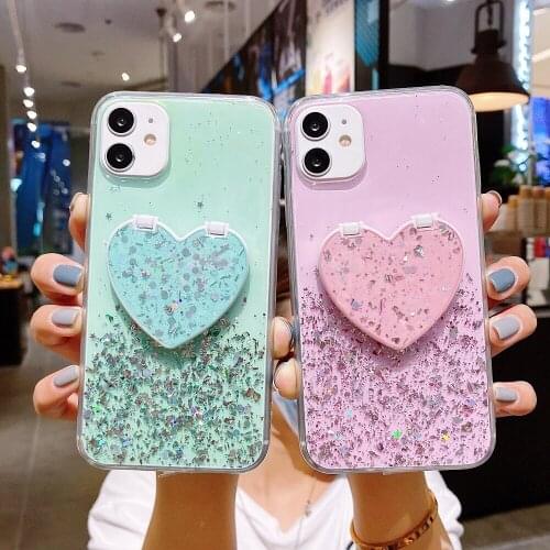 Bling Star Glitter Clear Case For Huawei Enjoy 20 Z P Smart 2020 2021 Luxury Love Mirror For Huawei Mate 40 Pro Plus Y7a Cover