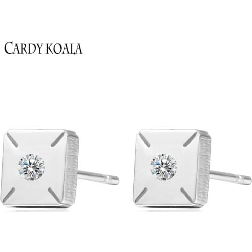 Cardy Koala Japanese and Korean fine stainless steel jewelry Geometric shape with crystal stone earrings Female earrings