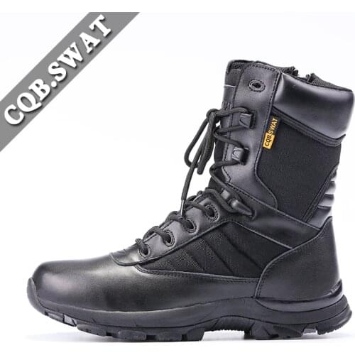 CQB.SWAT Winter Military Combat Black Boots Mens Winter Army Tactical Boots lace-up solid fleece Boot ZD-029Y size 39-45