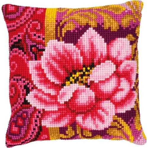 Flower hook DIY 3D Segment Embroidery Pillow Embroidered Handcraft Pillow Case Bera Package Coarse Wool Cross Stitch