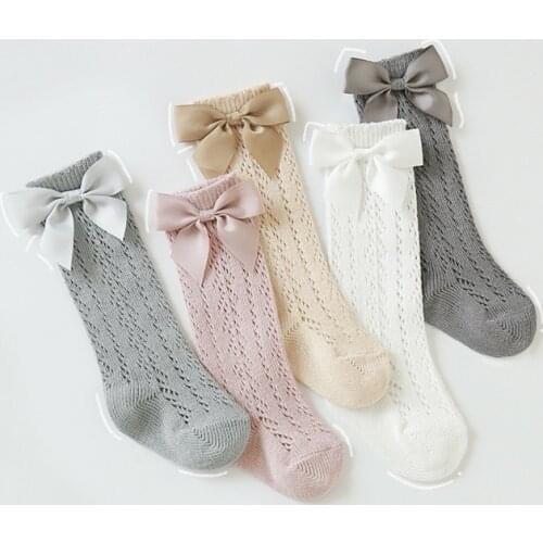 Spanish Style Childrens Socks Thin Mesh Transfer Ring Socks Girls Big Bow Princess Baby Socks