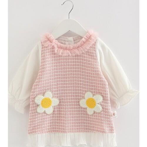 Girls Dresses For Kids 2020 Spring A-line Dress For Girls Childrens Dress Spring Costume with Sunflowers 0-4 Yrs