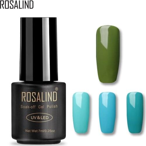 Rosalind Gel 1S 7ML Black Bottle Green Color Series Nail Gel Polish Healthy and Eco-friendly Soak-off UV Color Gel nail polish