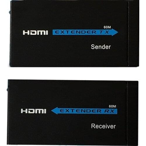Hot Sale 60M HDMI Extender 1080p 3D HDMI Transmitter Receiver over Cat 5e/6 RJ45 Ethernet Converter US EU Plug