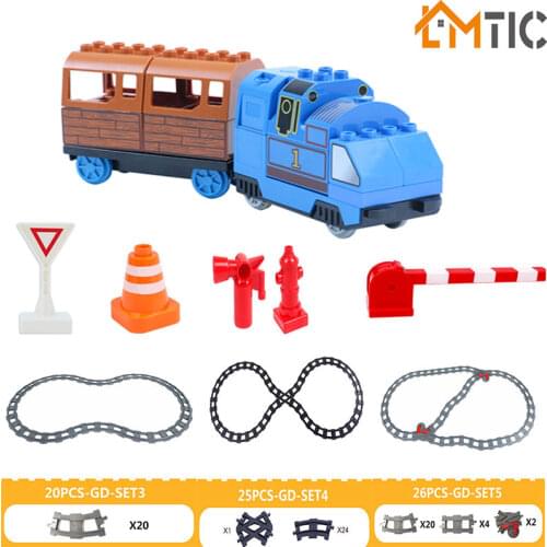 Diy Train Toys Building Blocks Railway Track Accessories Combination Compatible Bricks Toy for Kids Gifts for Children
