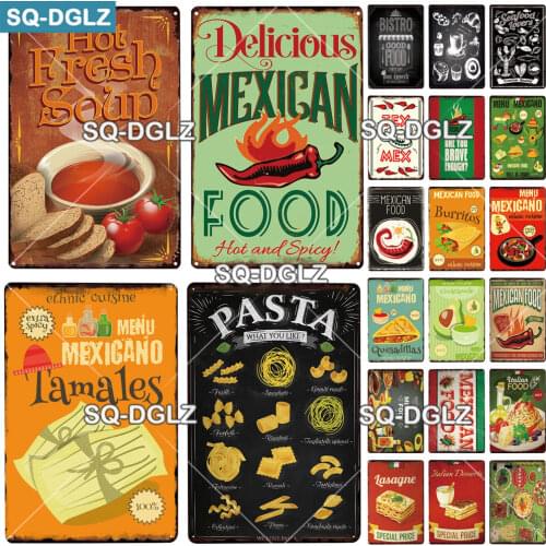 Italian Food Vintage Metal Sign Tin Sign Vintage Decoration Man Cave Plaque Home Wall Decor Bar Sign Home Decor Poster