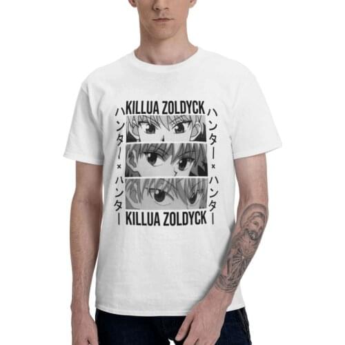 Killua Zoldyck Devil Eye Manga T Shirt Men 100% Cotton T-shirt Novelty Tshirt Short Sleeve Hxh Hunter X Hunter Anime Tee Top