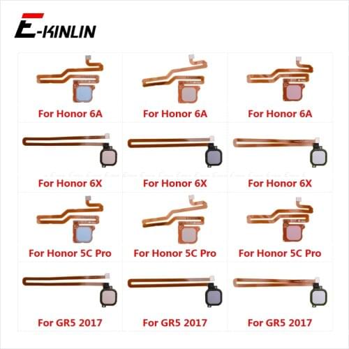 Fingerprint Sensor Home Button For HuaWei Honor 6C 6A 6X 5C Pro GR5 2017 Touch ID Return Button Menu Connector Flex Cable Ribbon