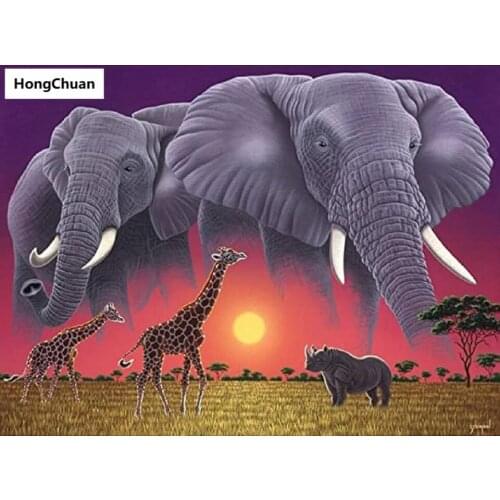 Elephant Giraffe 5D DIY Square/Round Diamond Painting Diamond Embroidery Diamond Cross Stitch Home Decoration Gift