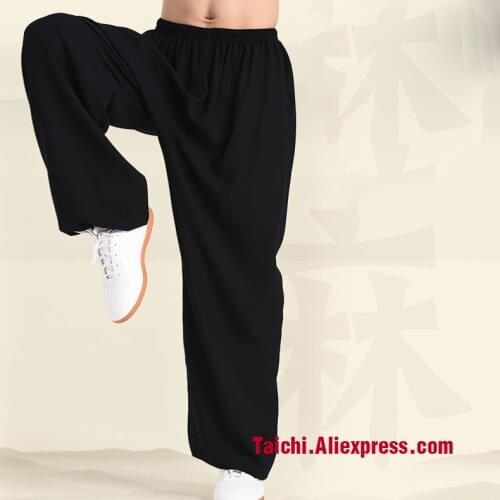 Flax Tai Chi Pants Breathable Martial Art Yoga Trousers 5 Colors Free Shipiing
