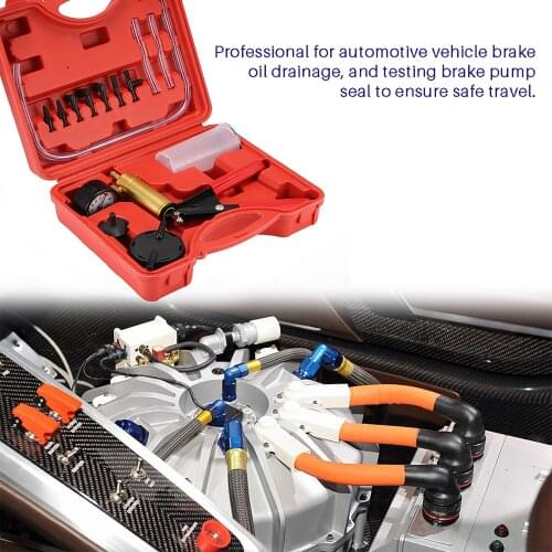 Multifunctional Hand Held Brake Bleeder Tester Set Vacuum Pump Car Automotive Self Kit Brake Bleeder Screw Adapter Carrying Case