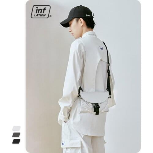 INFLATION Men Canvas Crossbody Bag Shoulder Small Crossbody Bags For Women Shoulder Bag Outdoor Crossboby Bag With Plastic Chain